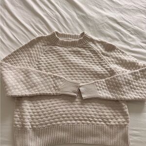 lululemon athletica Cream Waffle-Knit Crew Pullover